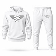 Men's Wonder Woman Hoodie Joggers Set - White digital placement mockup
