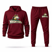 Men's Wright State Hoodie Joggers Set - Burgundy digital placement mockup