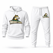 Men's Wright State Hoodie Joggers Set - White digital placement mockup