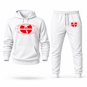 Men's Wu Tang Clan Hoodie Joggers Set - White digital placement mockup