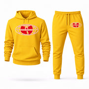 Men's Wu Tang Clan Hoodie Joggers Set - Yellow digital placement mockup