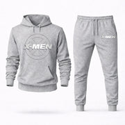 Men's X-Men Hoodie Joggers Set - Grey digital placement mockup