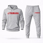 Men's Yamaha Motor Hoodie Joggers Set - Grey digital placement mockup