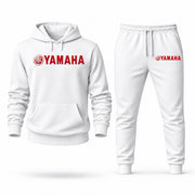 Men's Yamaha Motor Hoodie Joggers Set - White digital placement mockup