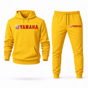 Men's Yamaha Motor Hoodie Joggers Set - Yellow digital placement mockup
