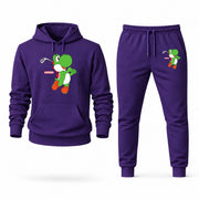 Men's Yoshi Hoodie Joggers Set - Purple digital placement mockup