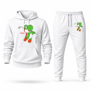 Men's Yoshi Hoodie Joggers Set - White digital placement mockup
