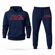 Men's Young Justice Hoodie Joggers Set - Navy digital placement mockup