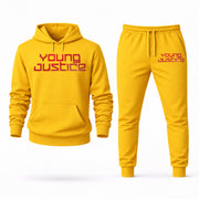 Men's Young Justice Hoodie Joggers Set - Yellow digital placement mockup