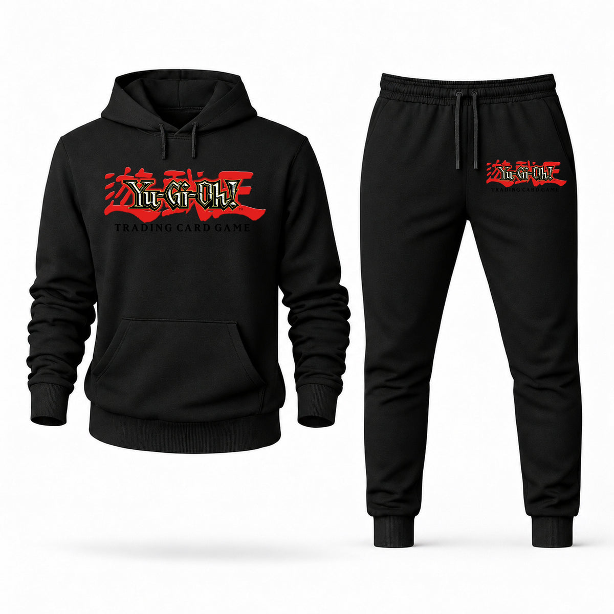 Men's Yu-Gi-Oh Hoodie Joggers Set - Black digital placement mockup