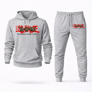 Men's Yu-Gi-Oh Hoodie Joggers Set - Grey digital placement mockup