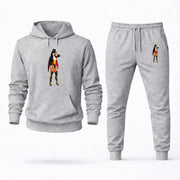 Men's Zatanna Hoodie Joggers Set - Grey digital placement mockup