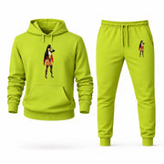 Men's Zatanna Hoodie Joggers Set - Lime Green digital placement mockup