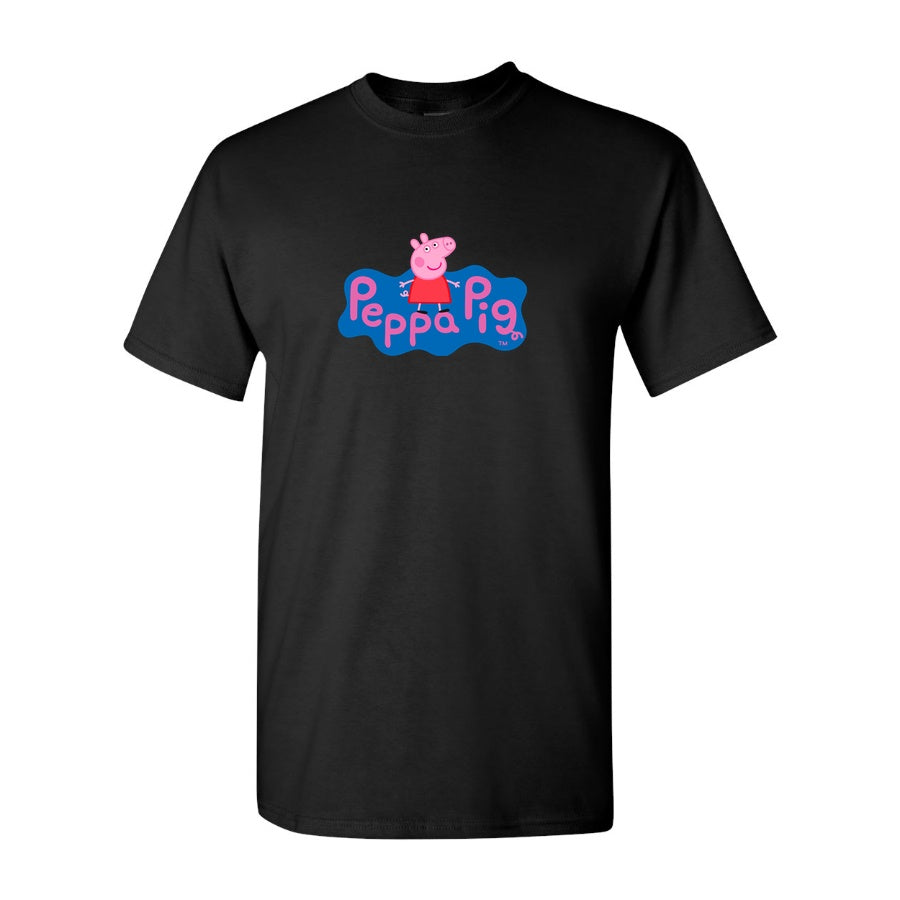 Men's Peppa Pig Cotton T-Shirt - Black