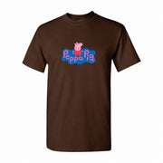 Men's Peppa Pig Cotton T-Shirt - Dark Brown