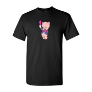 Men's Porky Pig Cotton T-Shirt - Black
