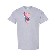 Men's Porky Pig Cotton T-Shirt - Grey