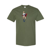 Men's Power Girl Cotton T-Shirt - Army Green