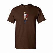 Men's Power Girl Cotton T-Shirt - Dark Brown
