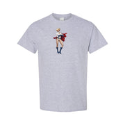Men's Power Girl Cotton T-Shirt - Grey