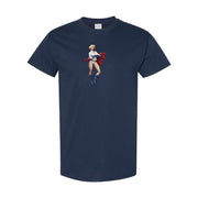 Men's Power Girl Cotton T-Shirt - Navy
