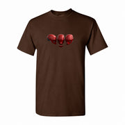 Men's Red Hood Cotton T-Shirt - Dark Brown