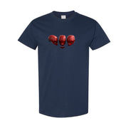 Men's Red Hood Cotton T-Shirt - Navy