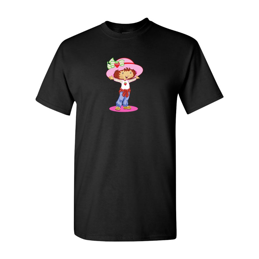 Men's Strawberry Shortcake Cotton T-Shirt - Black