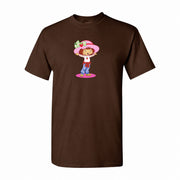 Men's Strawberry Shortcake Cotton T-Shirt - Dark Brown