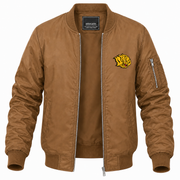 Men's Arkansas-Pine Bluff Bomber Jacket | Color: Brown | Front