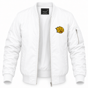 Men's Arkansas-Pine Bluff Bomber Jacket | Color: White | Front