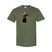 Men's Black Adam cotton T-shirt in Army Green