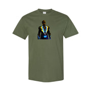 Men's Black Lightning cotton T-shirt in Army Green