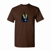 Men's Black Lightning cotton T-shirt in Dark Brown