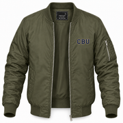 Men's California Baptist Bomber Jacket | Color: Army Green | Front