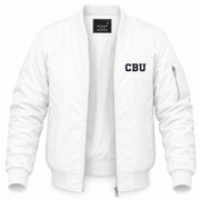 Men's California Baptist Bomber Jacket | Color: White | Front