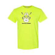 Men's Captain America cotton T-shirt in Safety Green