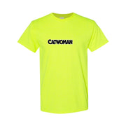 Men's Catwoman cotton T-shirt in Safety Green