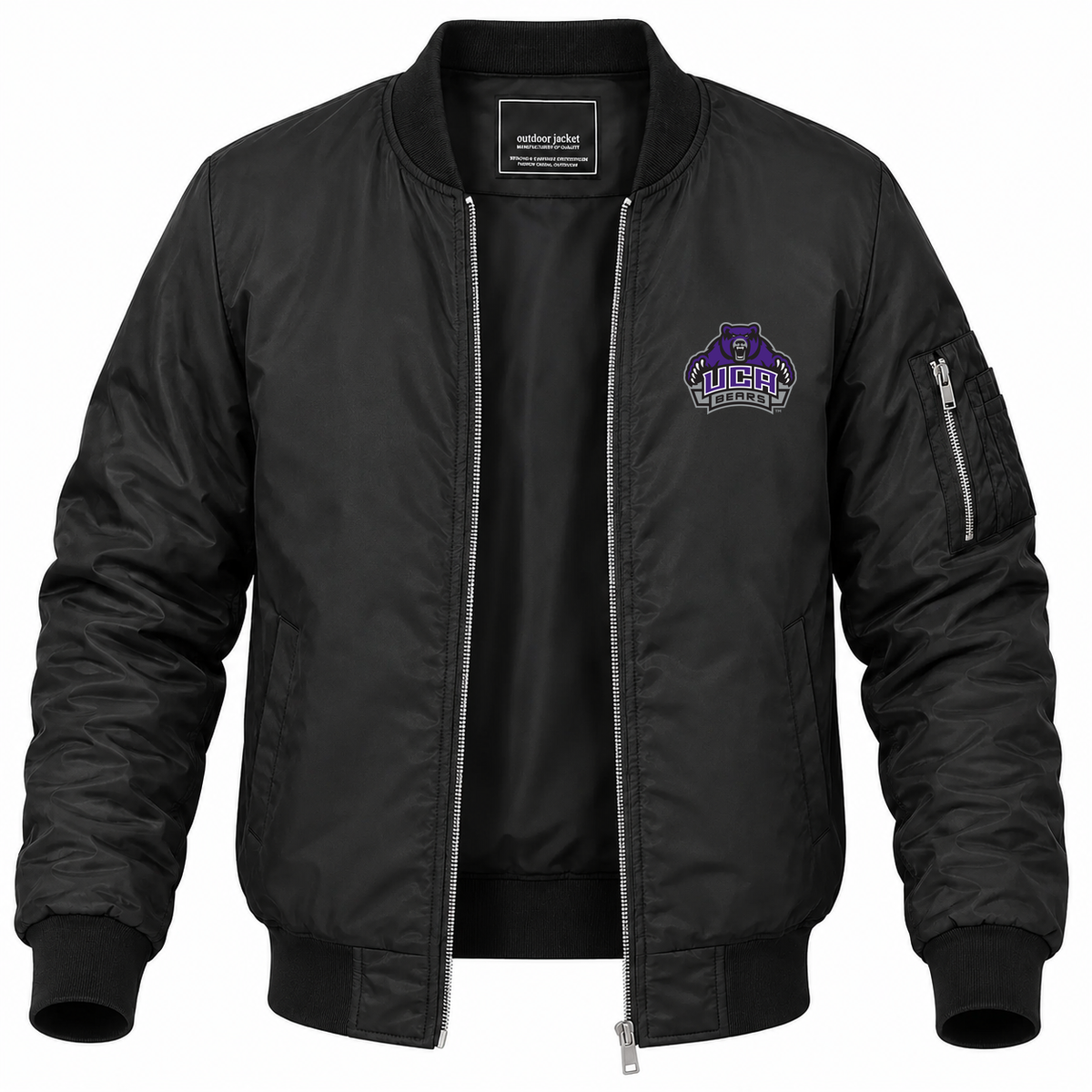 Men's Central Arkansas Bomber Jacket | Color: Black | Front