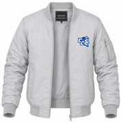Men's Central Connecticut State Bomber Jacket | Color: Grey | Front