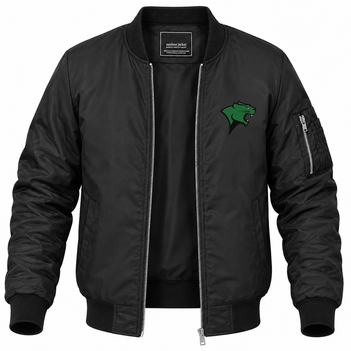 Men's Chicago State Bomber Jacket | Color: Black | Front
