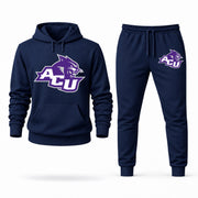 Men's Abilene Christian Hoodie Joggers Set - Navy digital placement mockup