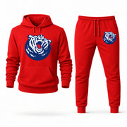Men's Belmont Hoodie Joggers Set - Red digital placement mockup