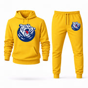 Men's Belmont Hoodie Joggers Set - Yellow digital placement mockup