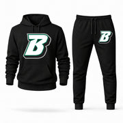 Men's Binghamton Hoodie Joggers Set - Black digital placement mockup