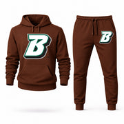 Men's Binghamton Hoodie Joggers Set - Brown digital placement mockup