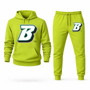 Men's Binghamton Hoodie Joggers Set - Lime Green digital placement mockup