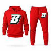 Men's Binghamton Hoodie Joggers Set - Red digital placement mockup