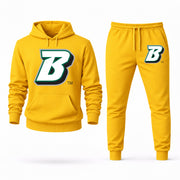 Men's Binghamton Hoodie Joggers Set - Yellow digital placement mockup