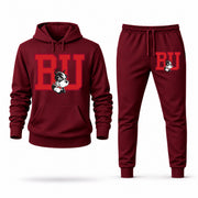 Men's Boston University Hoodie Joggers Set - Burgundy digital placement mockup